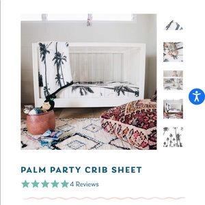 Cocomoon palm party crib sheet